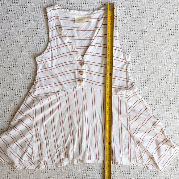 Maeve Anthropologie Alayna Striped Tunic Sleeveless V-neck Asymmetric Top XS - Picture 5 of 7